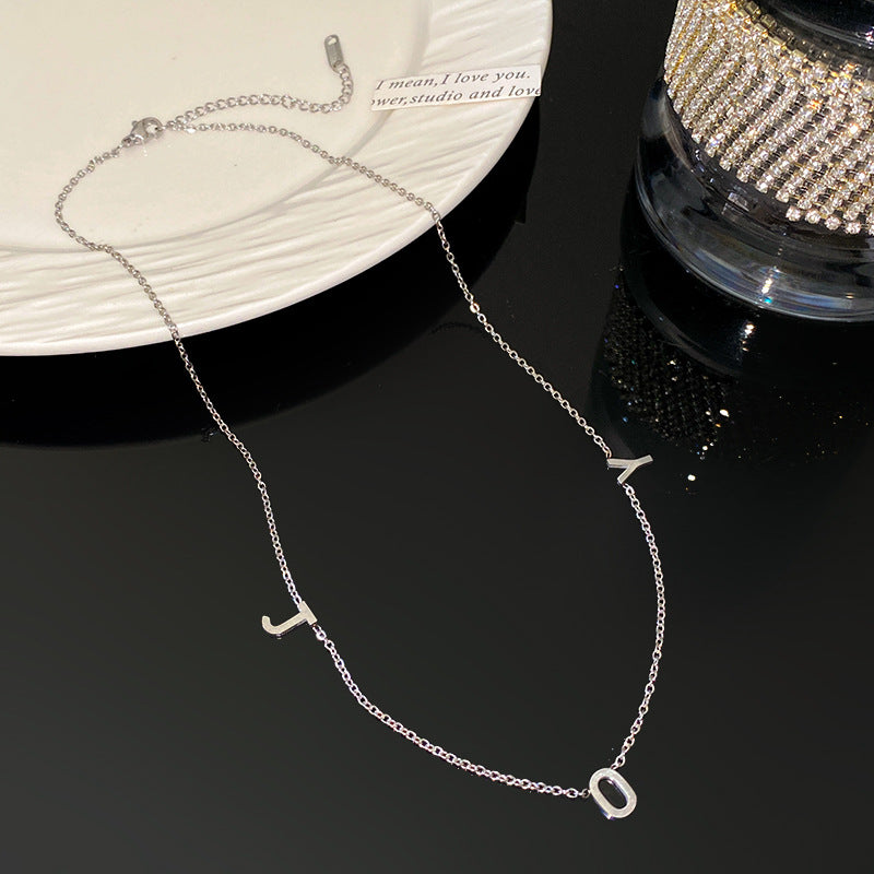Elegant Letter Geometric Titanium Steel Plated Necklace for Women