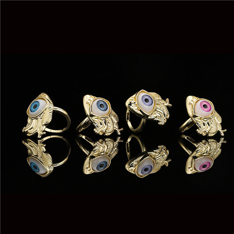 Vintage Bohemian Geometric Micro-inlay Brass Ring for Women