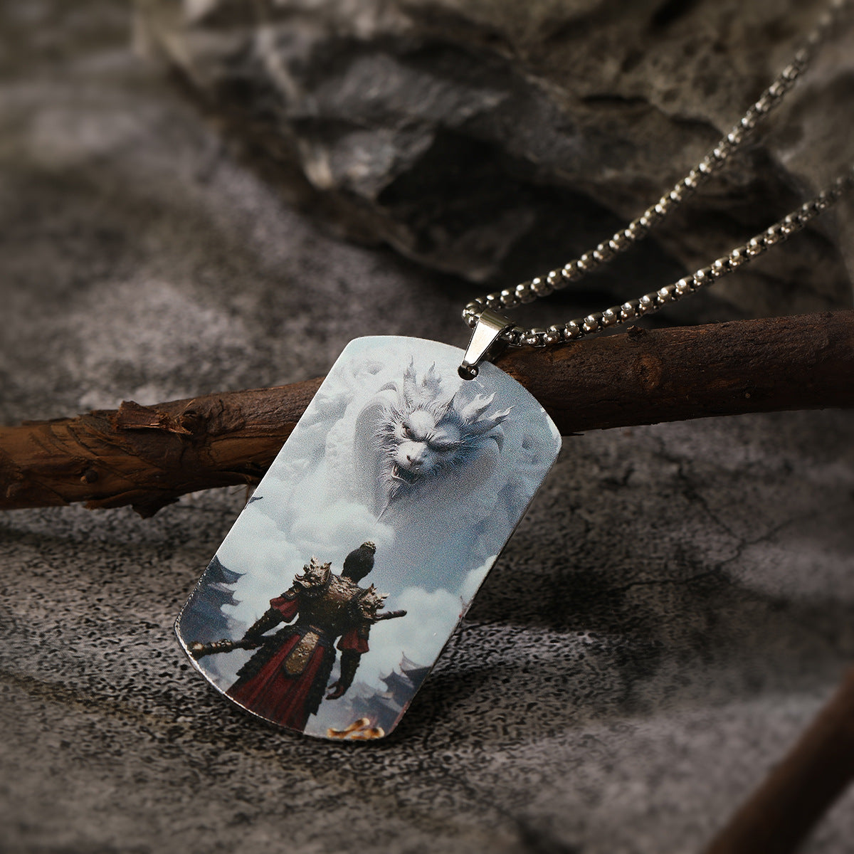 Collana in Acciaio Inossidabile Geometrica Minimalista con Ciondolo Re Scimmia, Gioielli Hip-Hop Ipoallergenici e Resistenti allo Sbiadimento