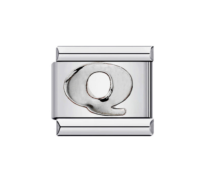 Minimalist Letter Stainless Steel Plating Charm Bar
