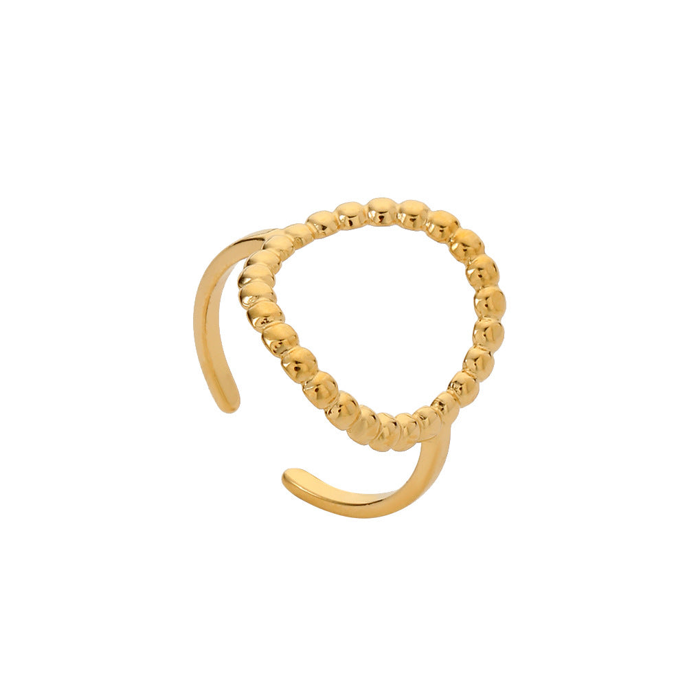 Geometric Plated Stainless Steel Ring Unisex