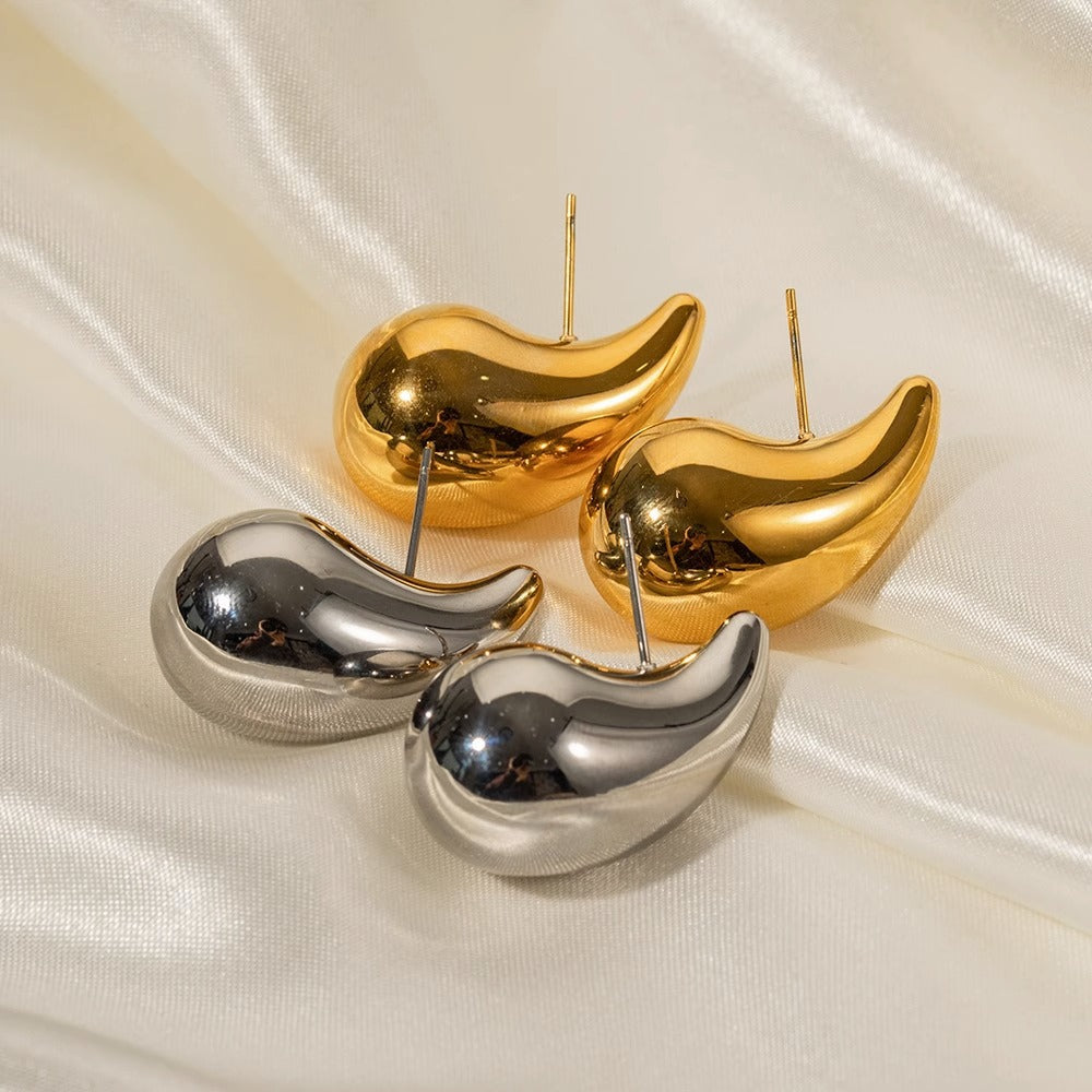 Minimalist Geometric Drop Earrings in Polished Copper with Plated Finish, Versatile and Elegant Ear Jewelry