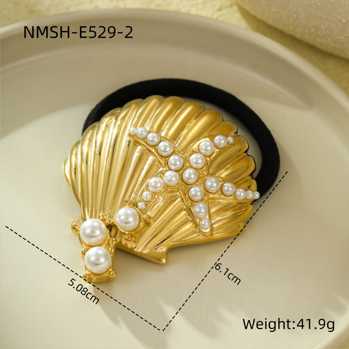 Parure da donna con collana, bracciale, orecchini e anello abbinati in acciaio inossidabile placcato, design geometrico ispirato all'oceano