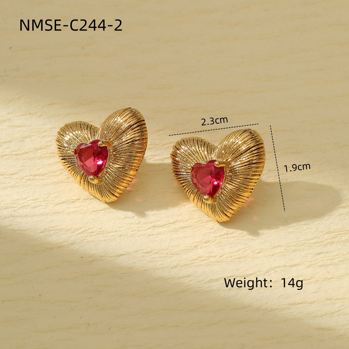 Pendientes de Acero de Titanio con Forma de Corazón Estilo Corte Francés Elegante con Incrustaciones de Zirconia Chapados para Mujer