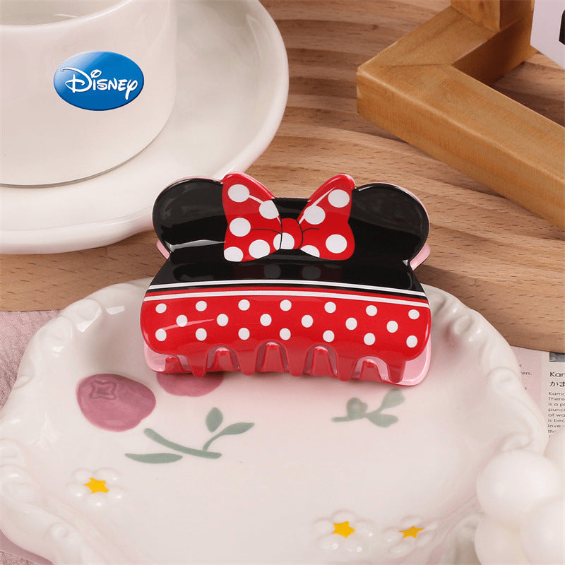 Cute Elegant Bow-Shaped Hair Claw for Kids Acrylic Hair Clip with Ruffled and Netted Details Princess Style Hair Accessory