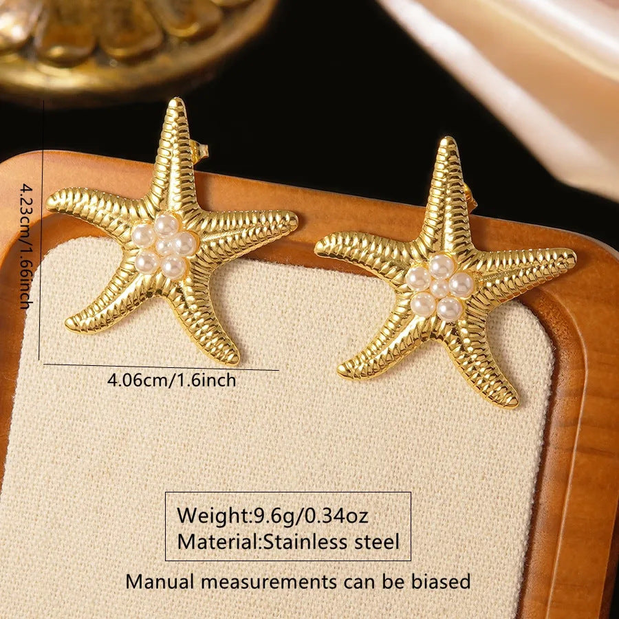 Minimalist Star Geometric Titanium Steel Plated Earrings