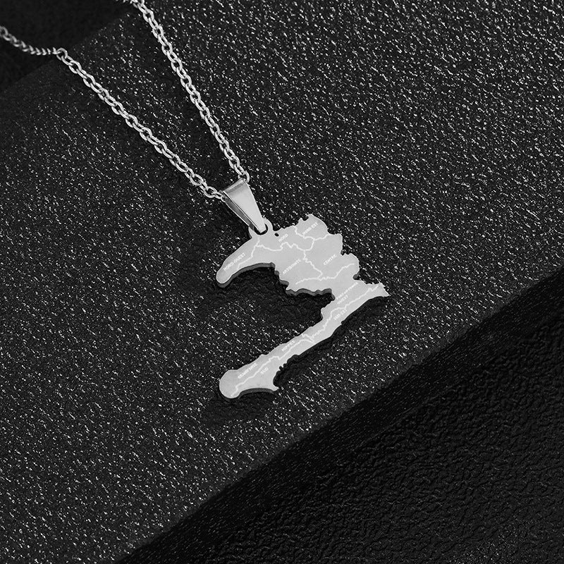 Collana con Pendente Geometrico alla Moda in Acciaio Inossidabile con Ciondolo in Acciaio al Titanio e Finitura Elettroplaccata, Regalo Unisex