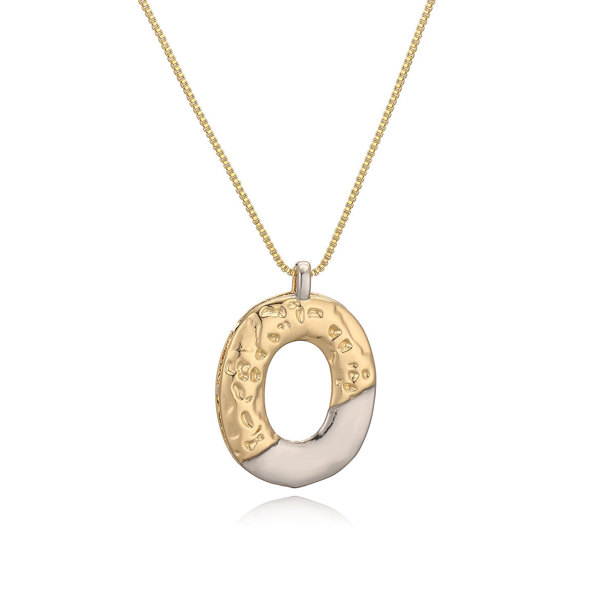 Collana con ciondolo a lettera in rame placcato oro geometrico minimalista da donna