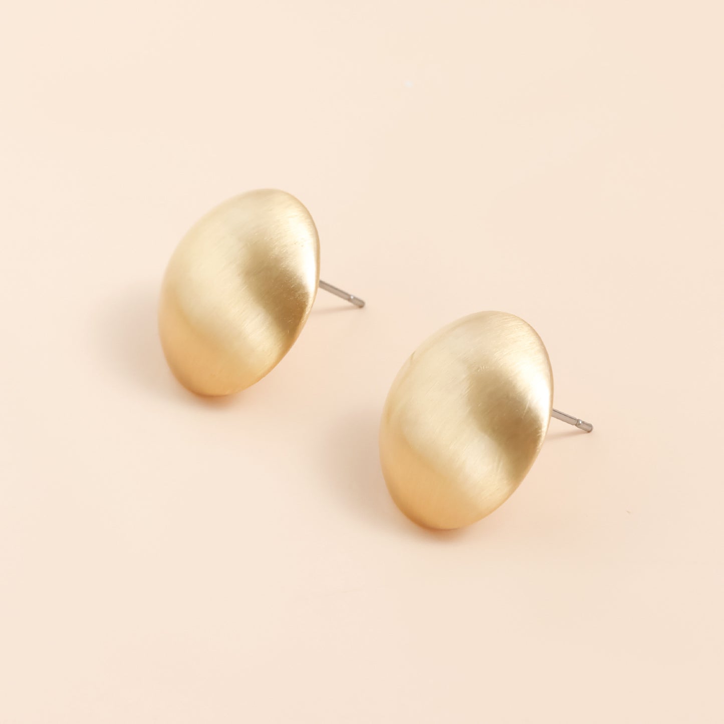 Vintage Geometric Round Brushed Plated Zinc Alloy Stud Earrings for Women