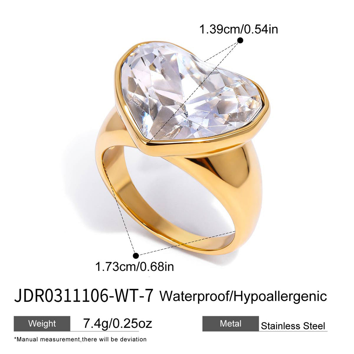 Heart Shaped Plated Stainless Steel and Titanium Steel Jewelry Set for Women