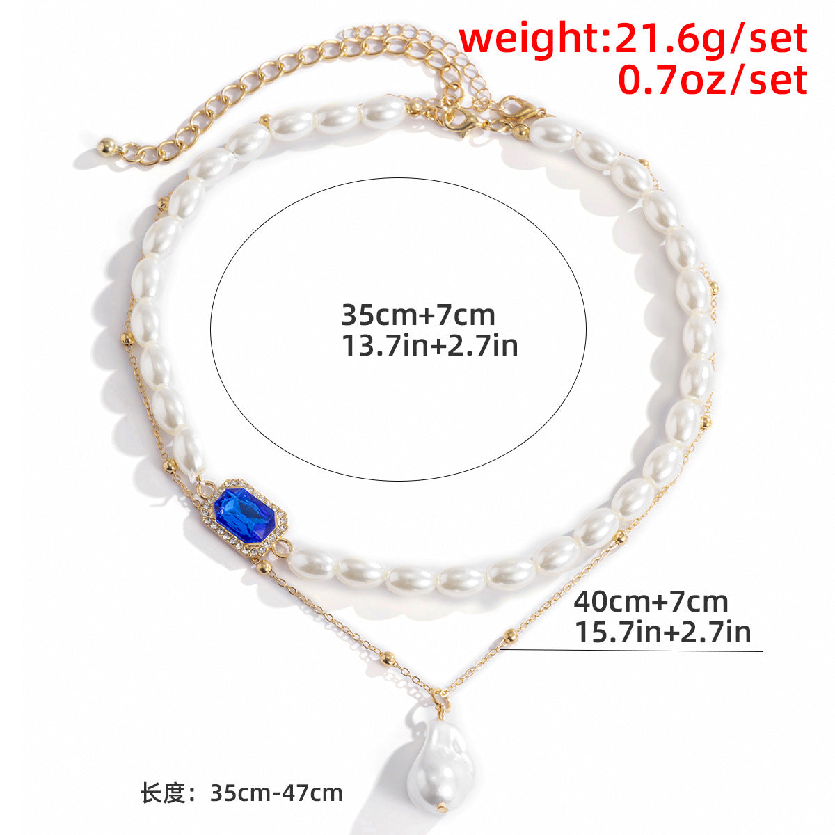 Vintage Plated Alloy Letter Number Pearl Pendant Snake Chain Necklace for Women