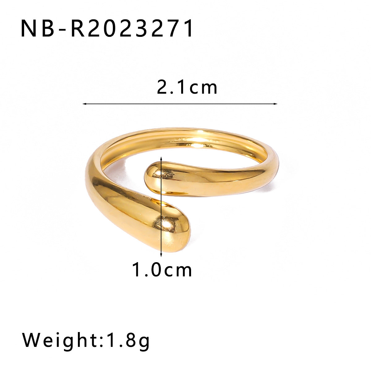 Minimalist Star-Shaped Geometric Stainless Steel Ring with 18K Gold Plating and Shell-Inspired Texture for Women