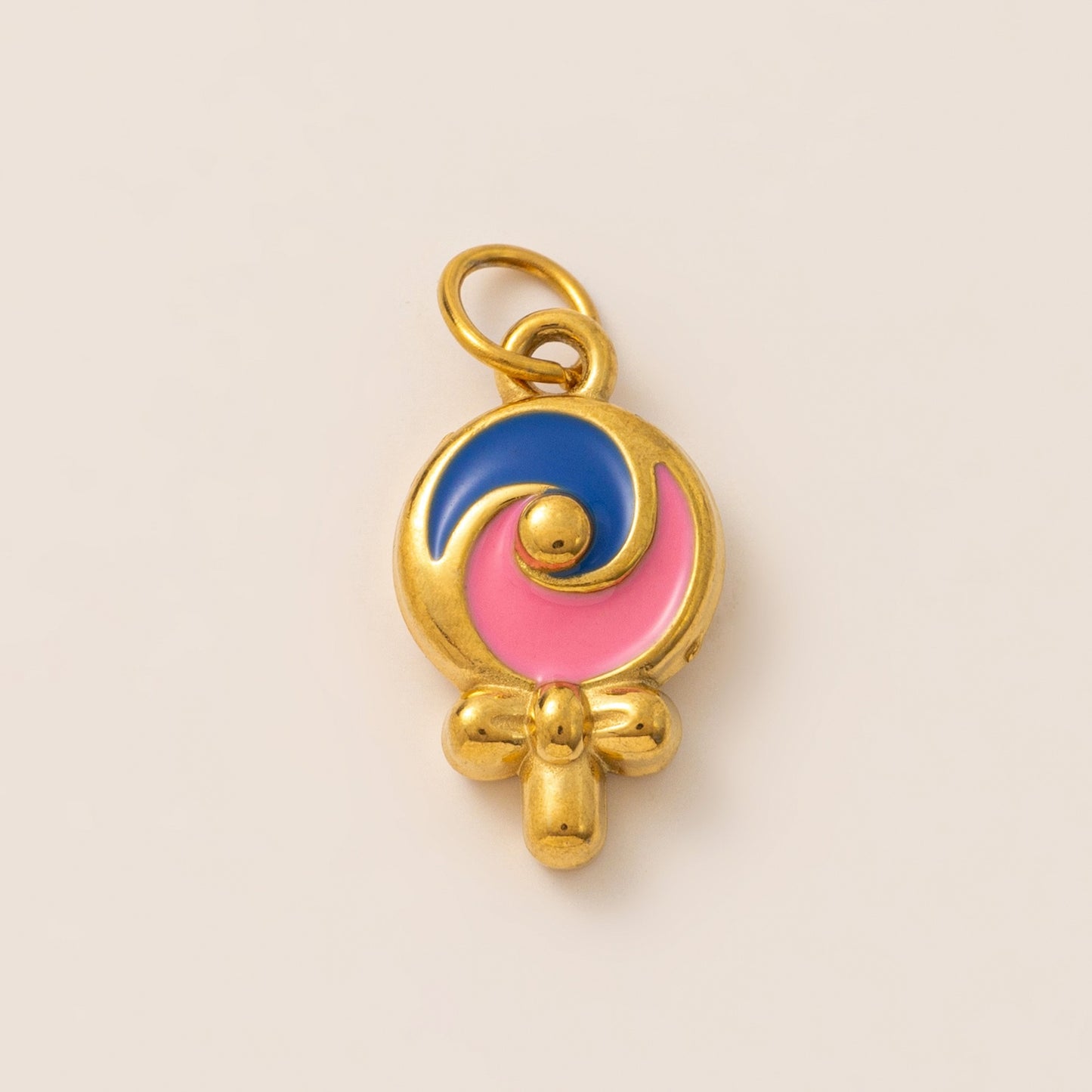 Minimalist Plated Alloy Key Chain Charm Bar with Pearl Elements