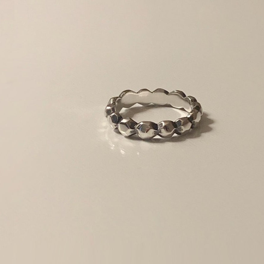 Anello Minimalista Vintage in Argento Sterling 925 Placcato Geometrico