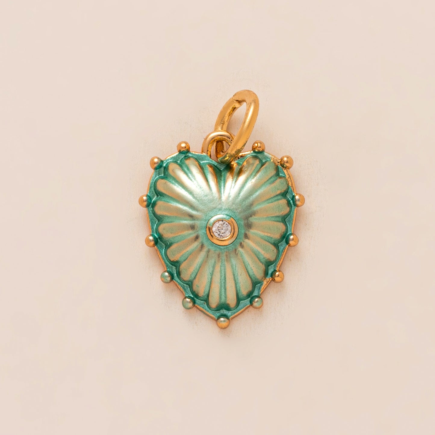 Vintage Heart Brass Plated Charm Bar Cable Chain Pendant