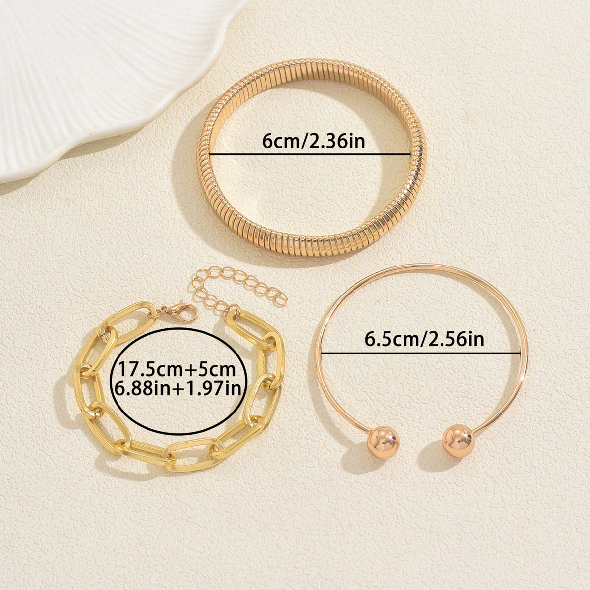 Set di Bracciali Intrecciati Geometrici Minimalisti in Metallo da Donna con Lega di Zinco e Finitura Placcata, Accessorio Quotidiano alla Moda