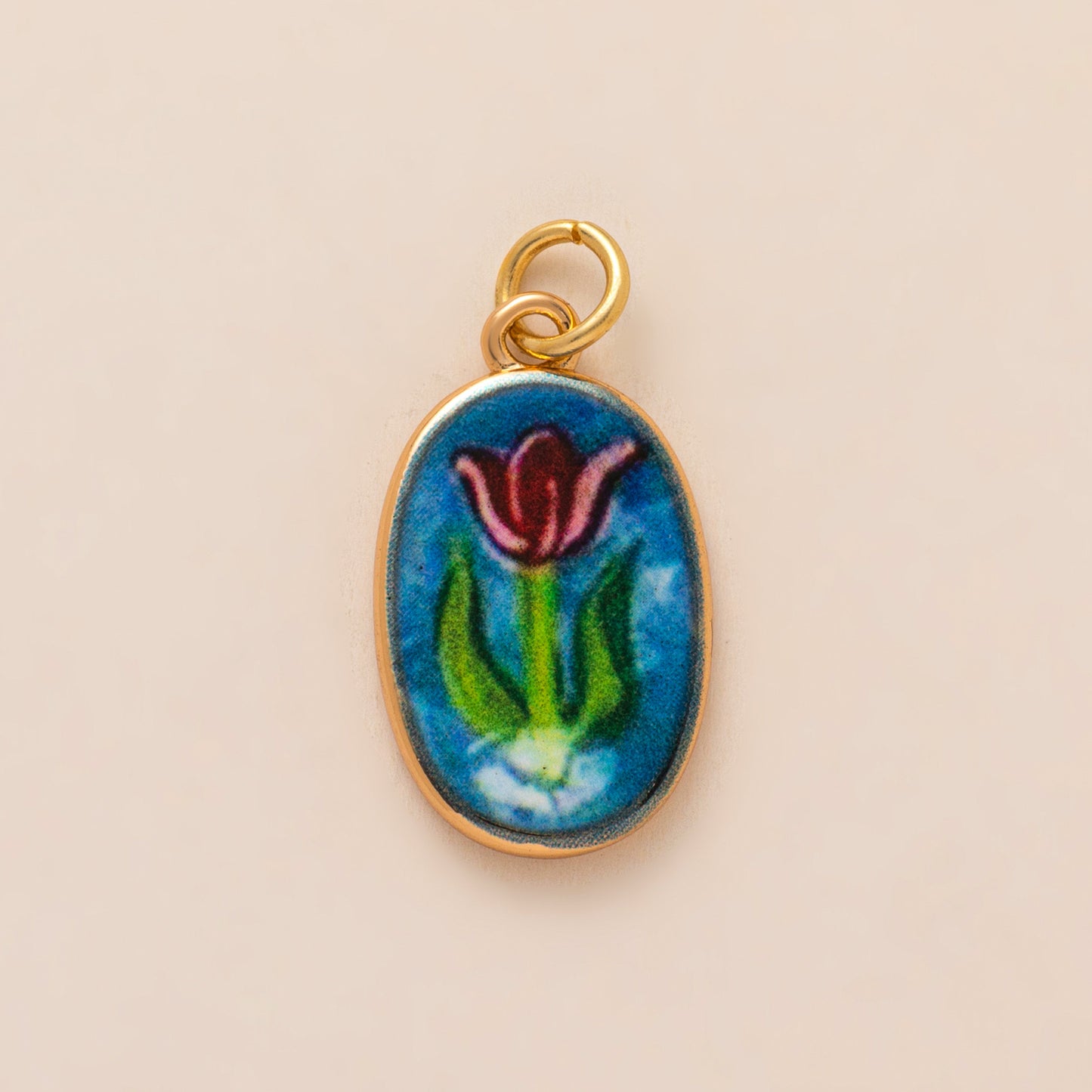 Vintage 18K Gold Plated Cartoon Drip Oil Brass Charm Bar Pendant for Women
