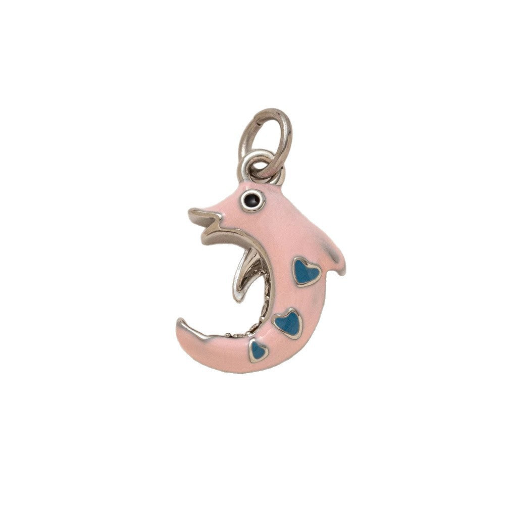 Sweet Geometric Animal Brass Plated Pendant Necklace with Mermaid Starfish Lobster Jellyfish Fish Charms