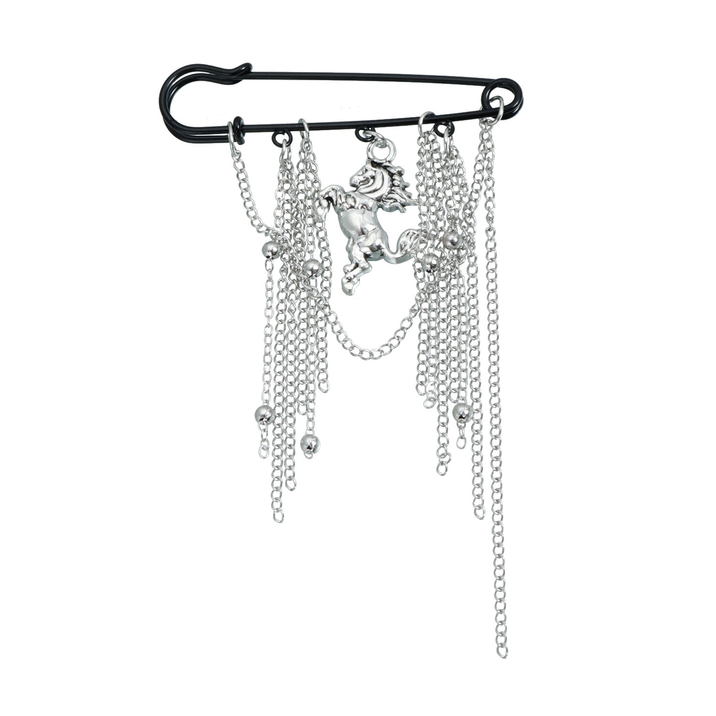 Geometric Two-Tone Alloy Plated Tassel Brooch for Women