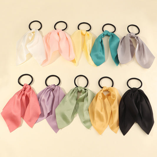 Set di elastici per capelli con fiocco in stile coreano per bambini, fascia per capelli tinta unita minimalista e fascia elastica per capelli, accessori per capelli a forma di U
