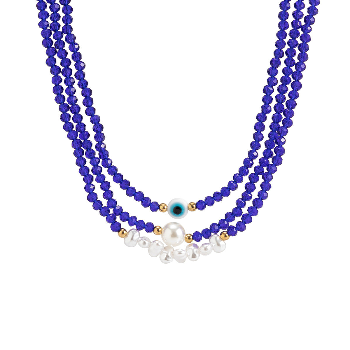 Punk Hip-hop Ethnic Geometric Titanium Steel Ball Chain Necklace for Women