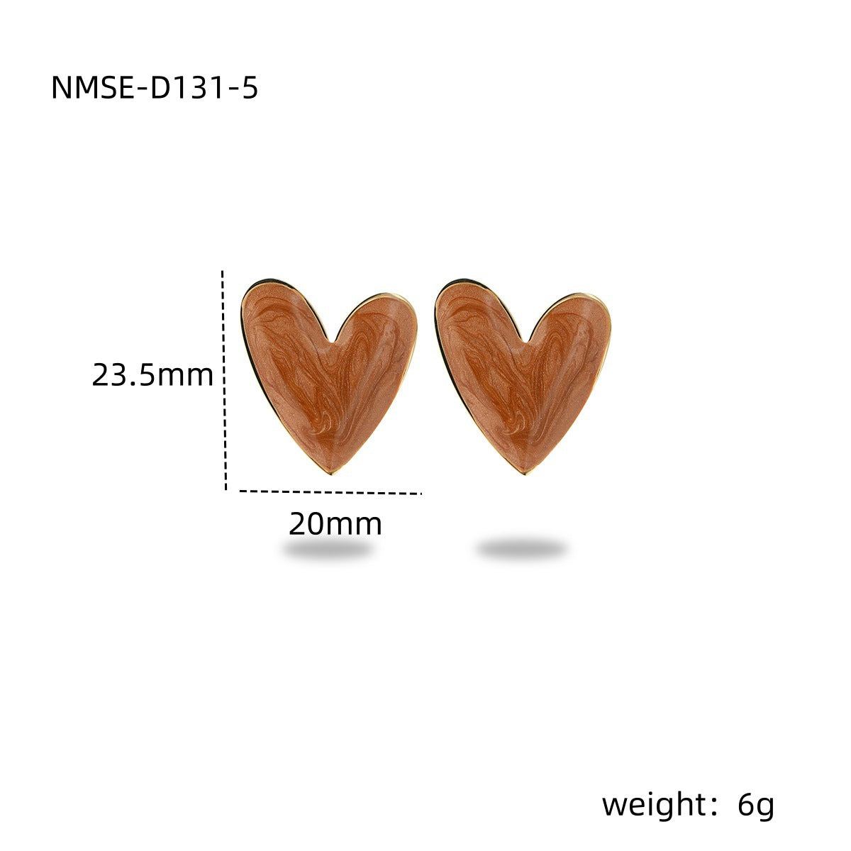 Pendientes de tuerca retro franceses con forma de corazón de acero de titanio con esmalte de colores, diseño minimalista chic, ligeros y lujosos para mujer