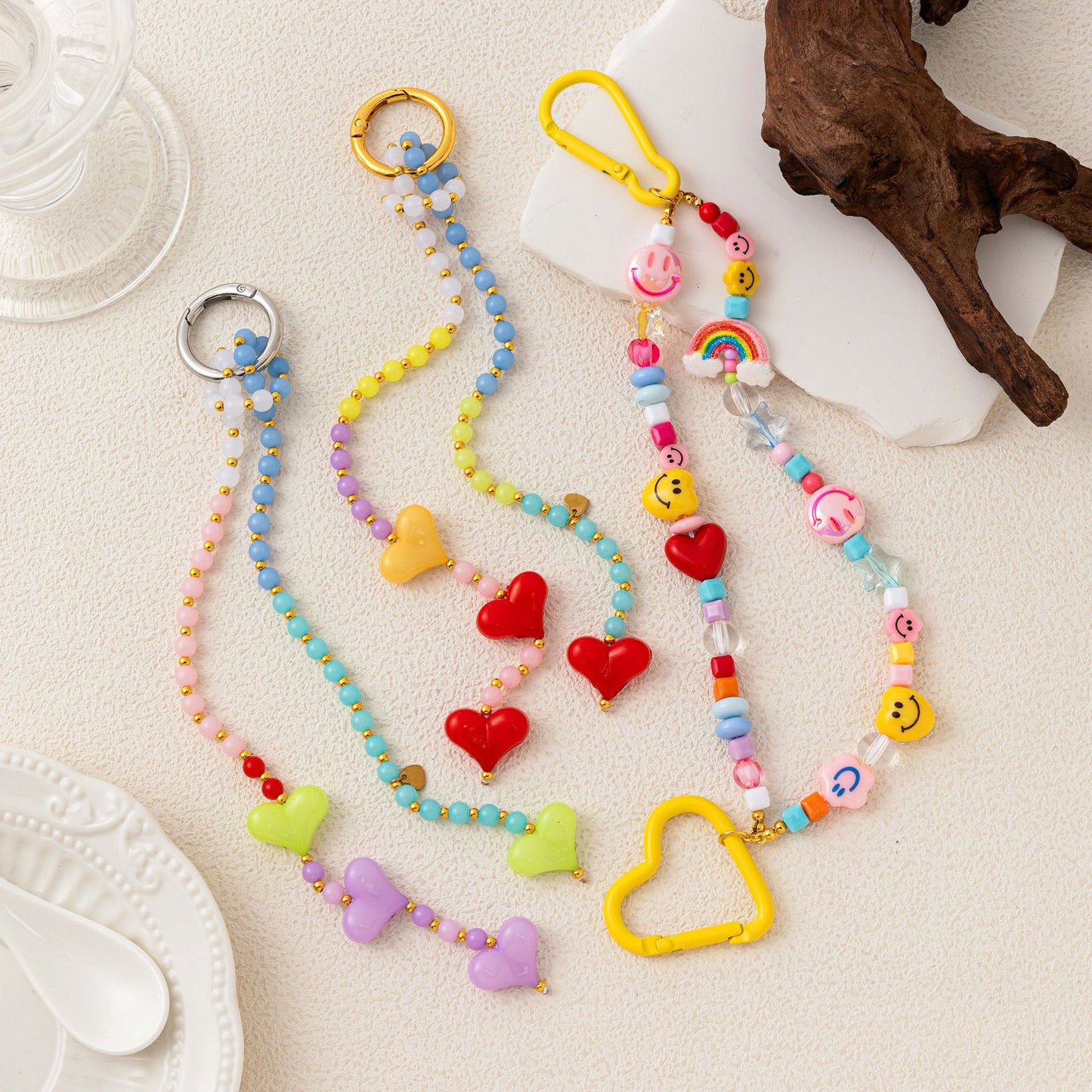 Sweet Minimalist Heart Acrylic Plated Charm Bar