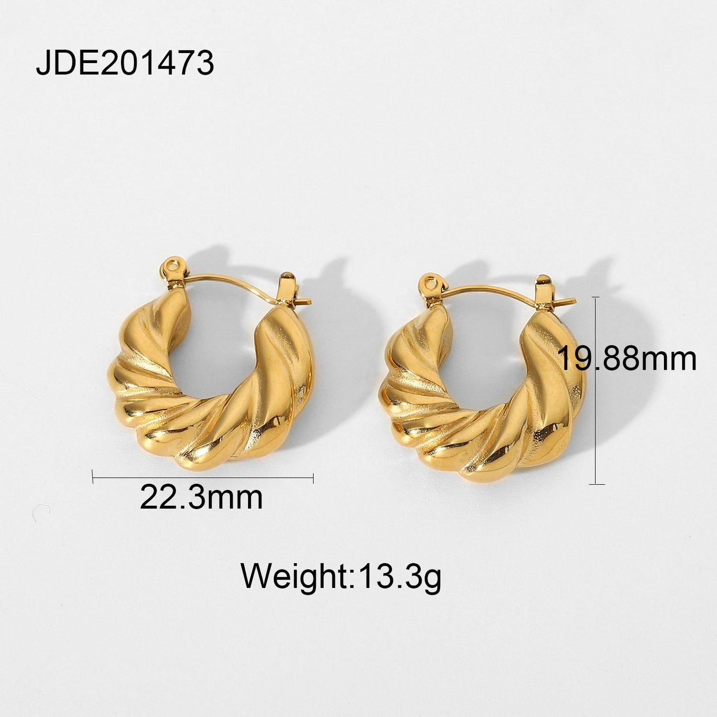 Pendientes de Aro Geométricos Trenzados para Mujer en Acero Inoxidable Chapado en Oro con Estilo Minimalista Contemporáneo