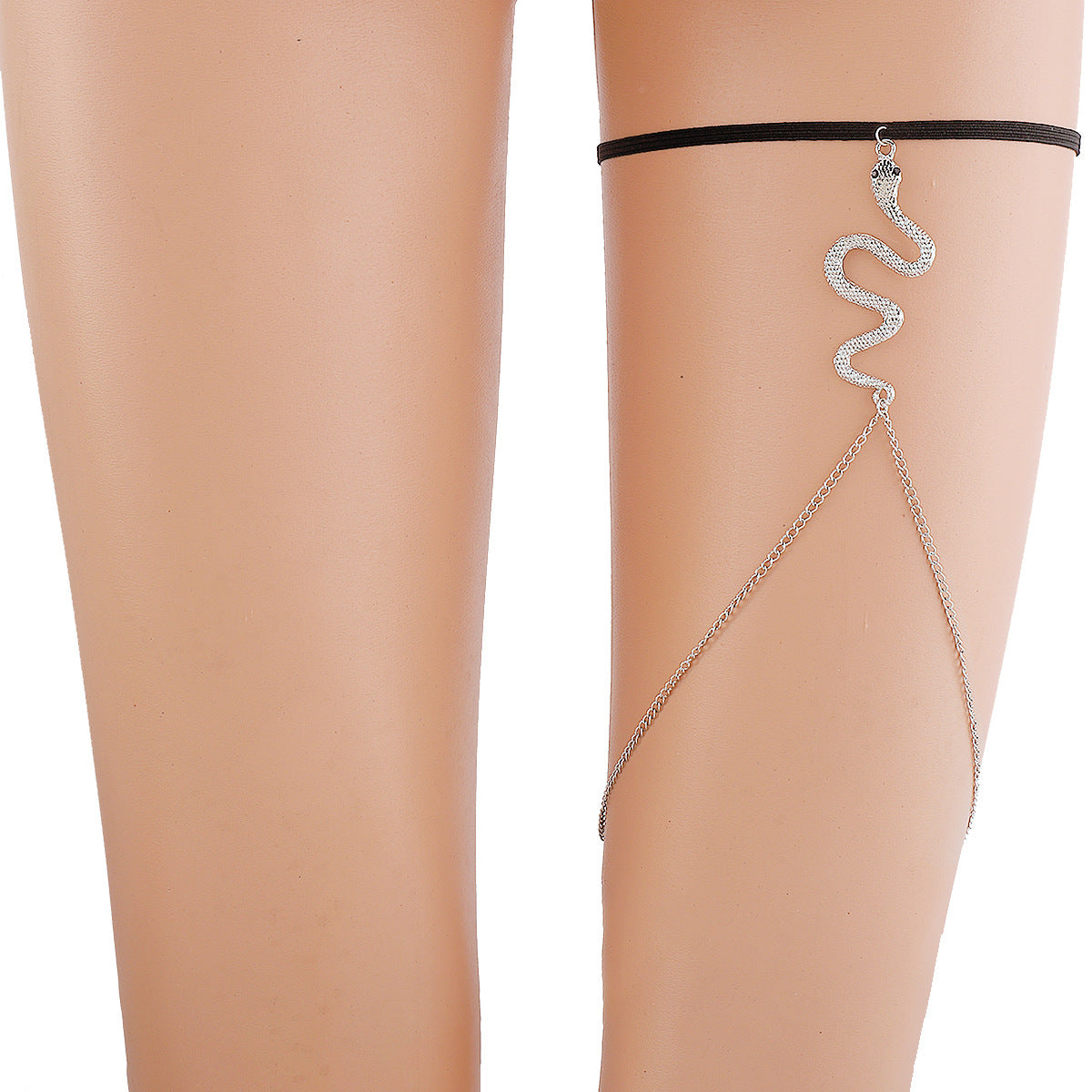 Cavigliera in Pelle Geometrica con Dettagli in Lega da Donna Accessorio Moda Gotico e Aggressivo per Discoteca