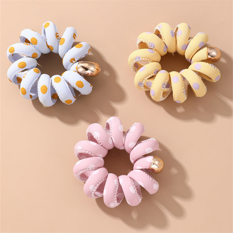 Cuerda de pelo minimalista con estampado de margaritas para niños con textura de punto y forma geométrica