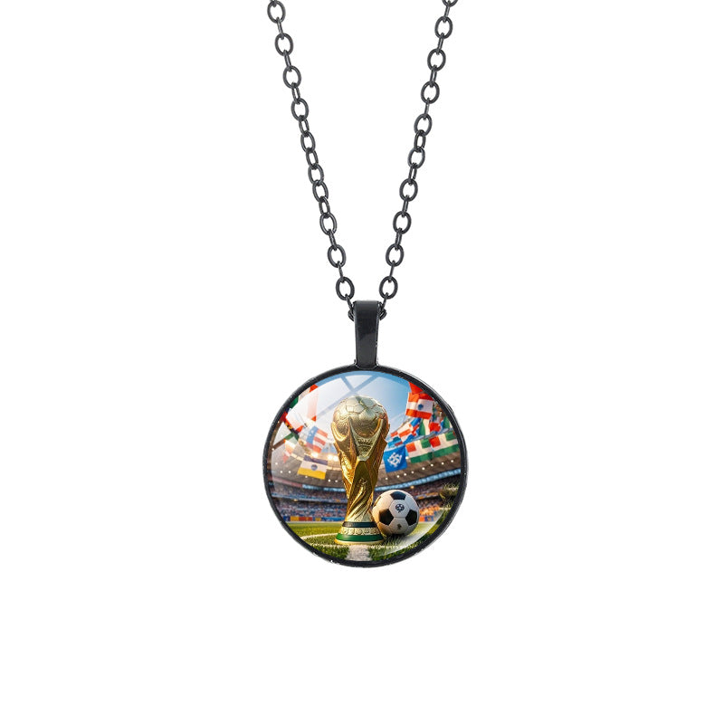 Sporty Geometric Crystal Pendant Alloy Plated Necklace Unisex Casual Chain