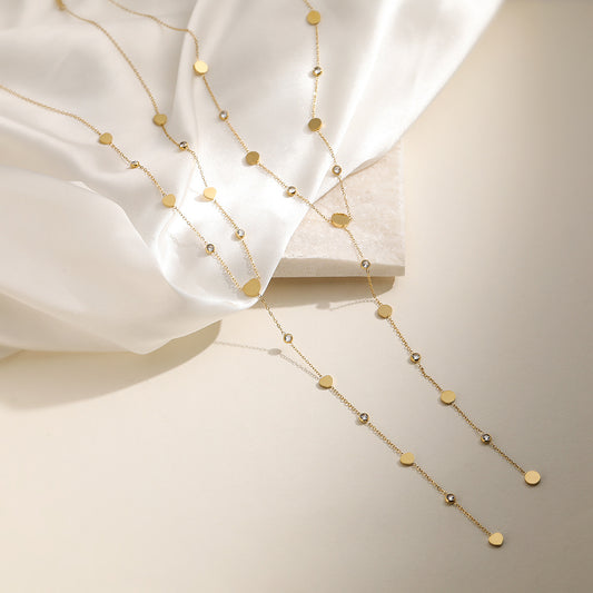 Elegante collar de acero inoxidable con forma de corazón, estilo vintage, chapado en oro de 18 quilates e incrustaciones de circonitas, para mujer