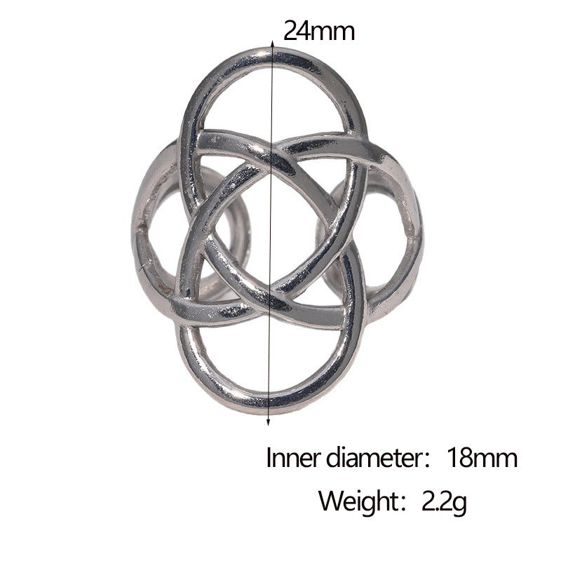 Anello aperto da donna minimalista geometrico irregolare in acciaio inossidabile placcato oro 18 carati