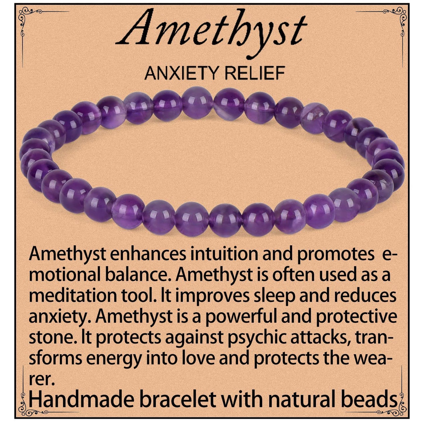 Natural Crystal Agate Round Beaded Stretch Bracelet Unisex