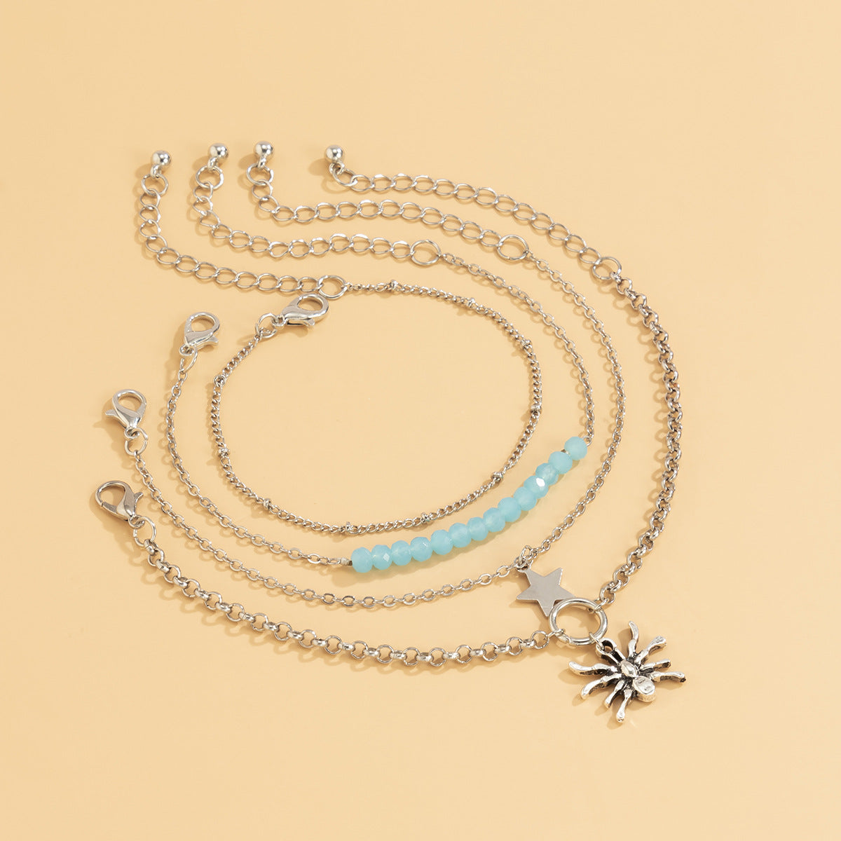 Hip-hop Punk Geometric Spider Star Brass Bracelet for Women