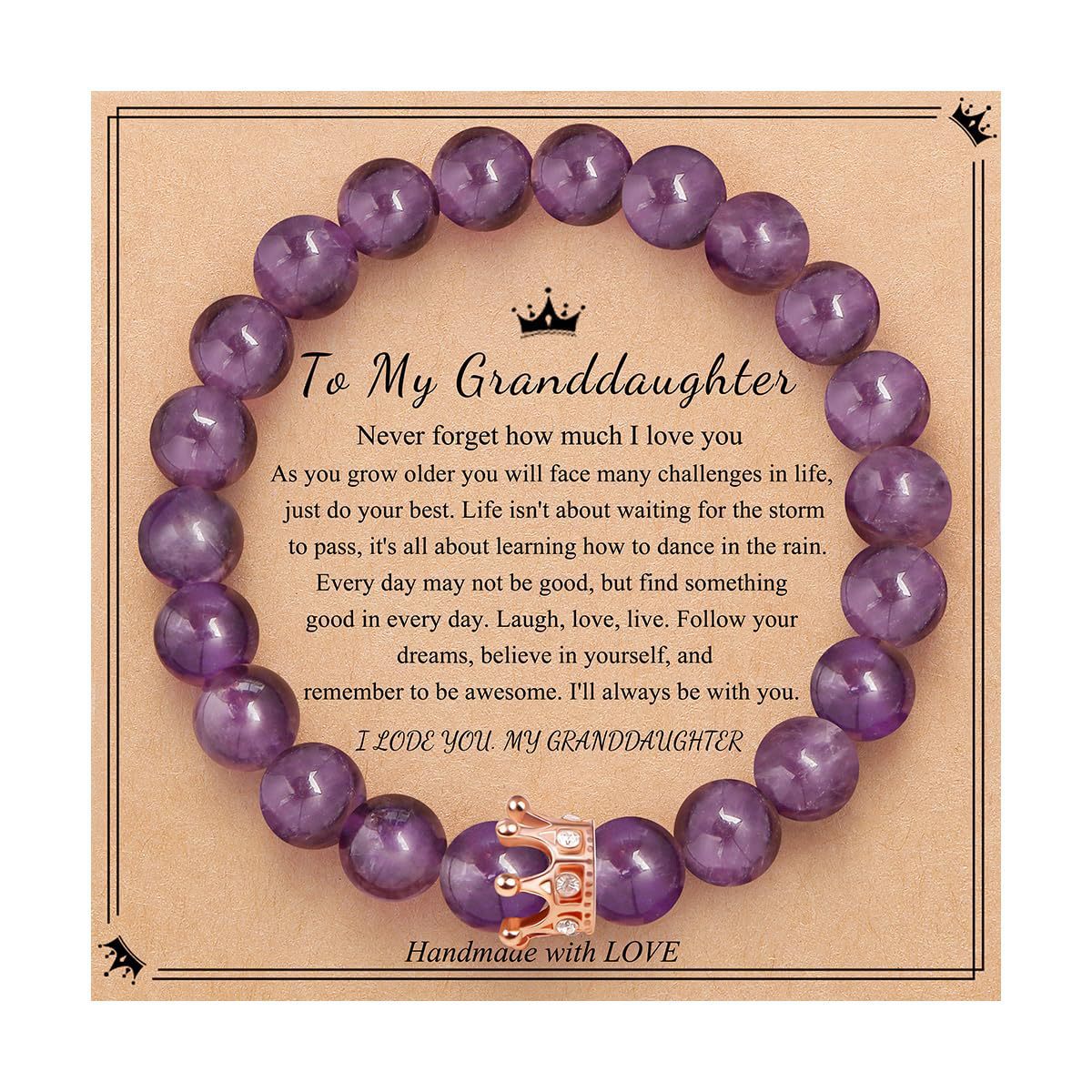 Elegant Crown Brass Bracelet with Natural Agate and Rhodochrosite Beads for Women