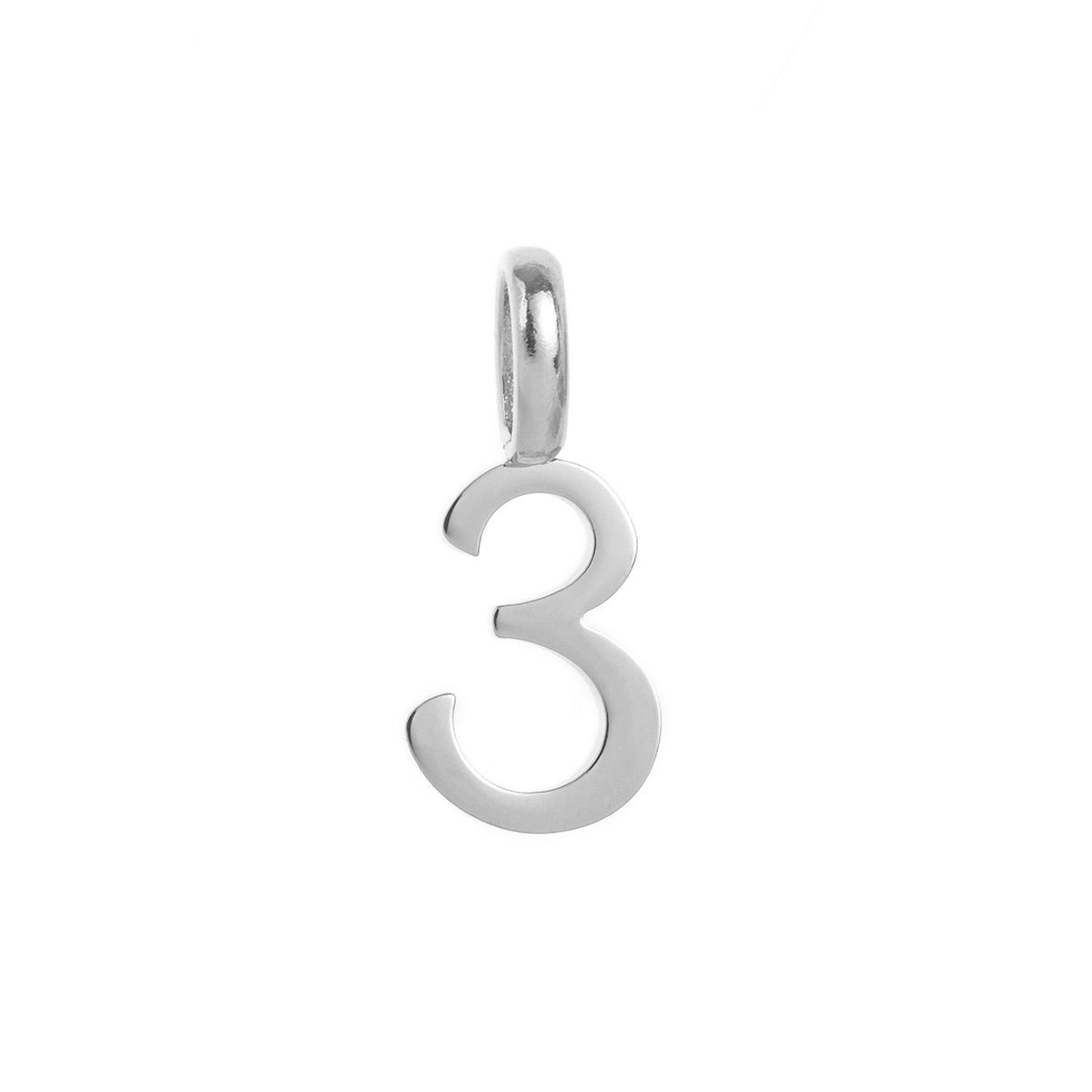 Minimalist 18K Gold Plated Titanium Steel Number Charm Bar