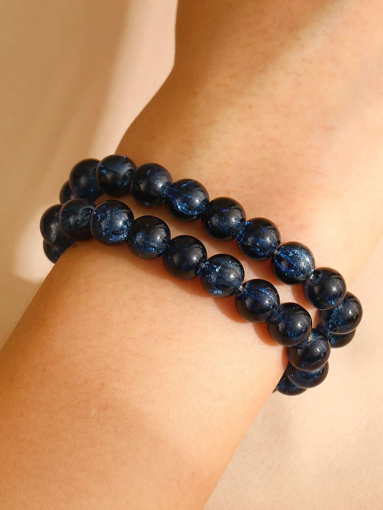 Pulsera redonda minimalista de cuentas para mujer con cuentas de cristal artificial Colección de Navidad Joyería navideña