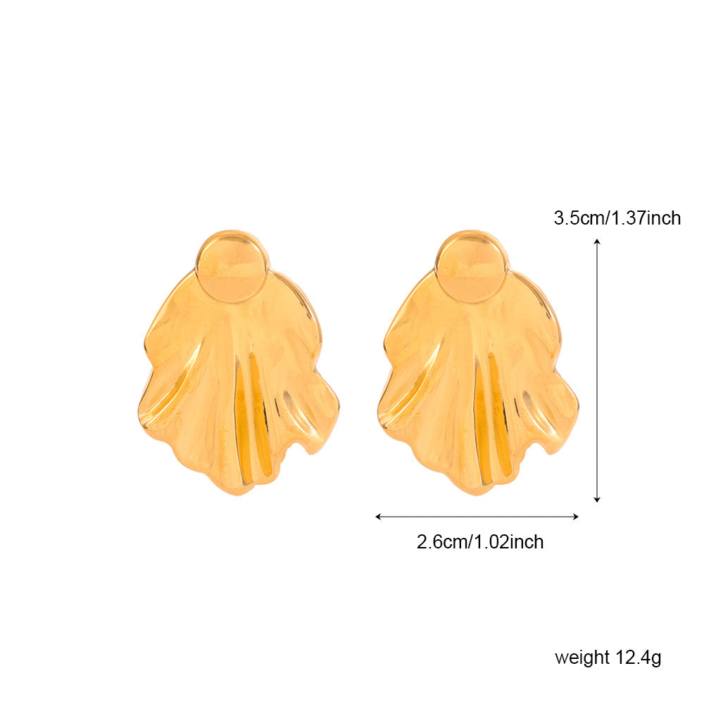 Pendientes de Tachuela de Acero de Titanio en Forma de Lazo Minimalista para Mujer, Joyería de Lujo Hipoalergénica con Chapado en Oro o Acero