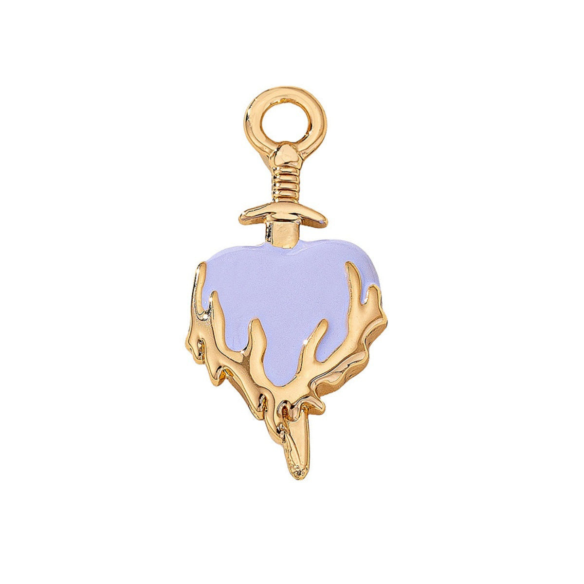 Vintage 18K Gold Plated Brass Drip Oil Cartoon Fruit Charm Bar for Women
