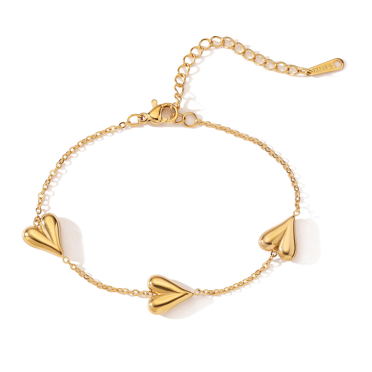 Elegant Gold Plated Heart Pendant Necklace for Women Stainless Steel