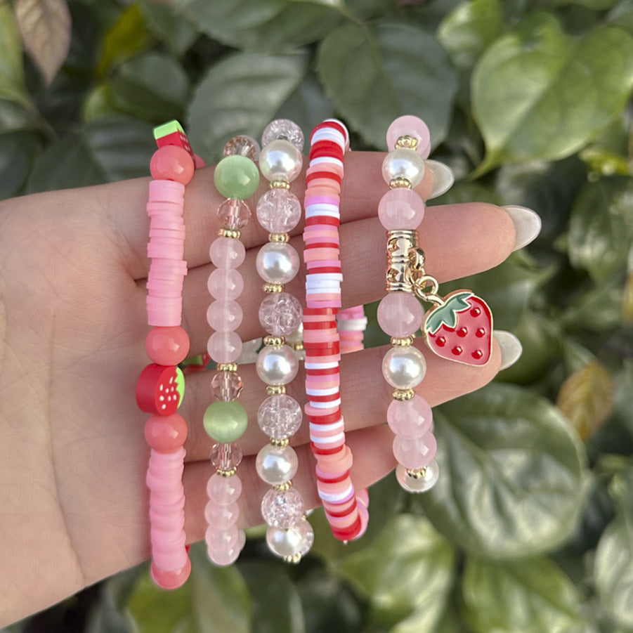 Bracciale da donna in argilla polimerica a forma di lettera in stile bohémien con finitura placcata