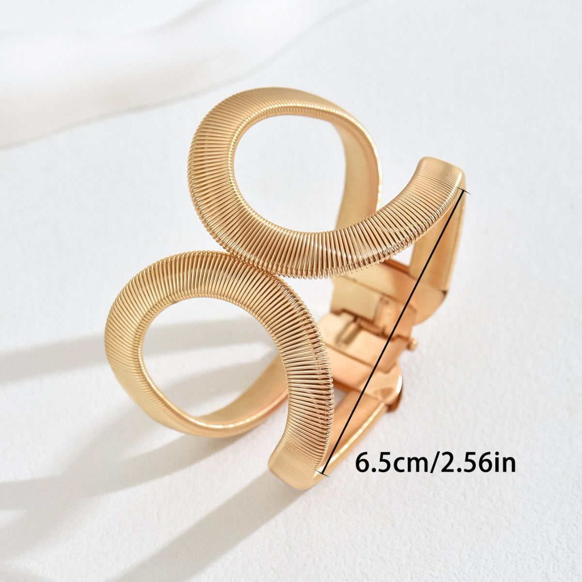 Minimalist Exaggerated Spring-Fold Wrap Bracelet for Women in Alloy with Plated Finish and U-Shaped Design