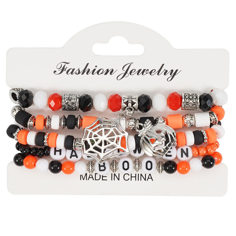 Juego de pulseras de cuentas con letras unisex casuales con colgante, pulsera de moda electrochapada de aleación para recuerdo de viaje