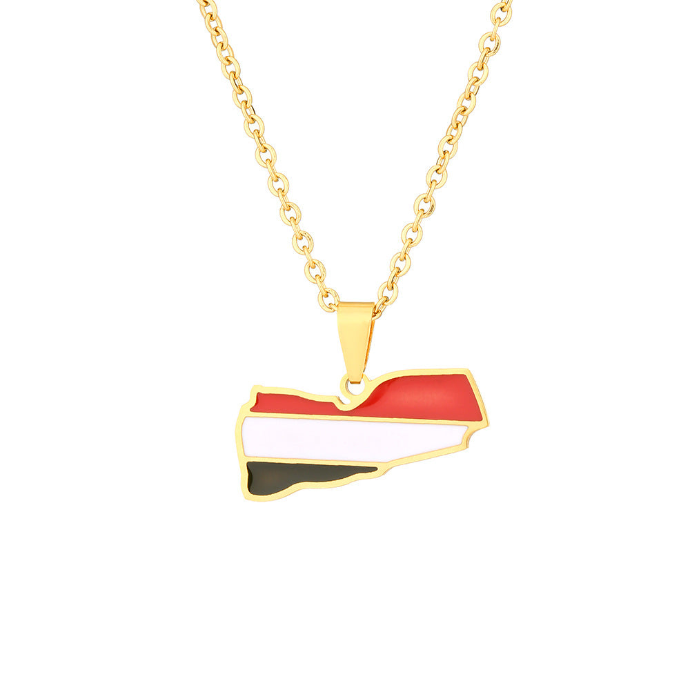 Collana Minimalista Geometrica con Ciondolo in Acciaio Inossidabile con Charm in Acciaio al Titanio e Finitura Placcata per Uomo e Donna Stile Casual