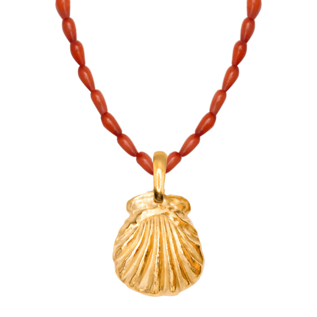 Minimalist Ocean-Themed Necklace with Stainless Steel Fish Starfish and Shell Beads Snake Chain Vacuum Plated 18K Real Gold Finish