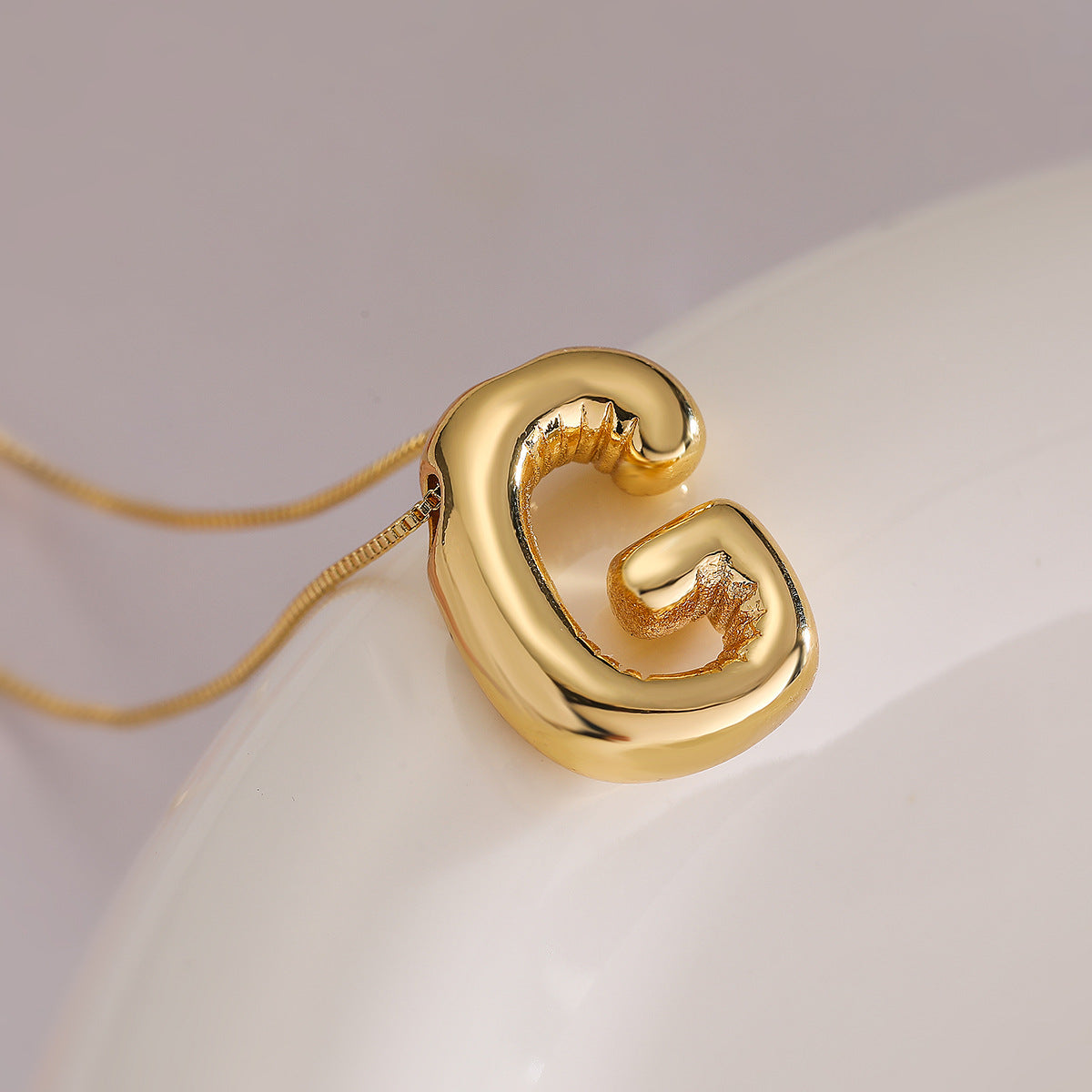 Minimalist Irregular Geometric Letter Balloon Pendant Necklace for Women