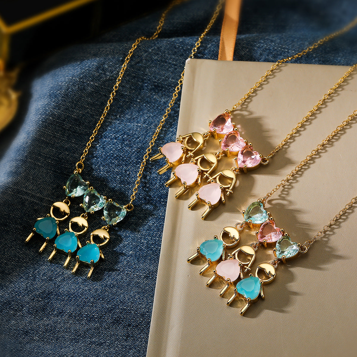 Minimalist Geometric Copper Pendant Necklace with Real Gold Plating and Zircon Heart Accent for Women and Men