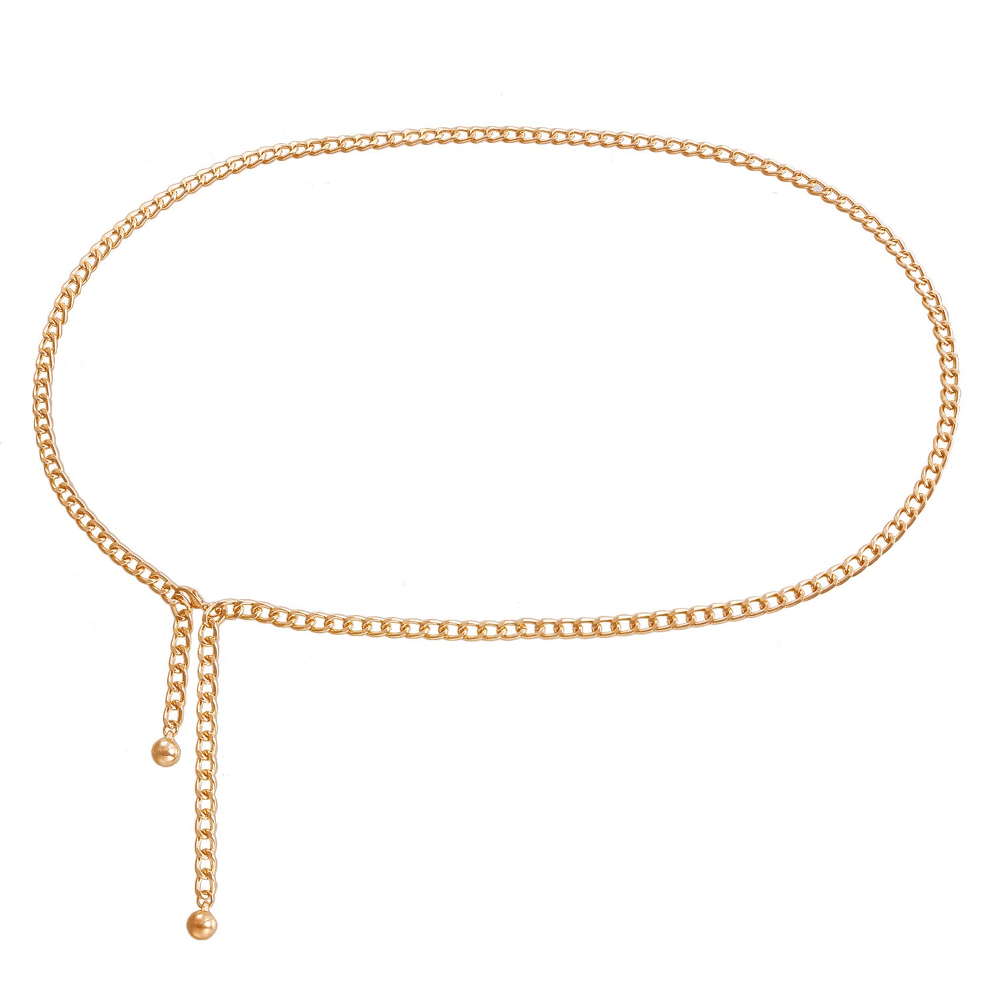 Casual Punk-Style Single-Layer Aluminum Waist Chain for Women, Minimalist Metal Belt Chain for Dresses