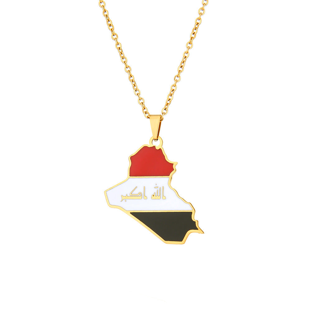 Collana con ciondolo geometrico di moda in acciaio inossidabile con charm in acciaio al titanio e finitura placcata, unisex